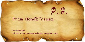 Prim Honóriusz névjegykártya